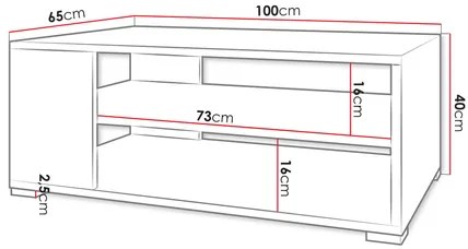 Konferenčný stolík Teratino (biela) . Vlastná spoľahlivá doprava až k Vám domov. 1103765