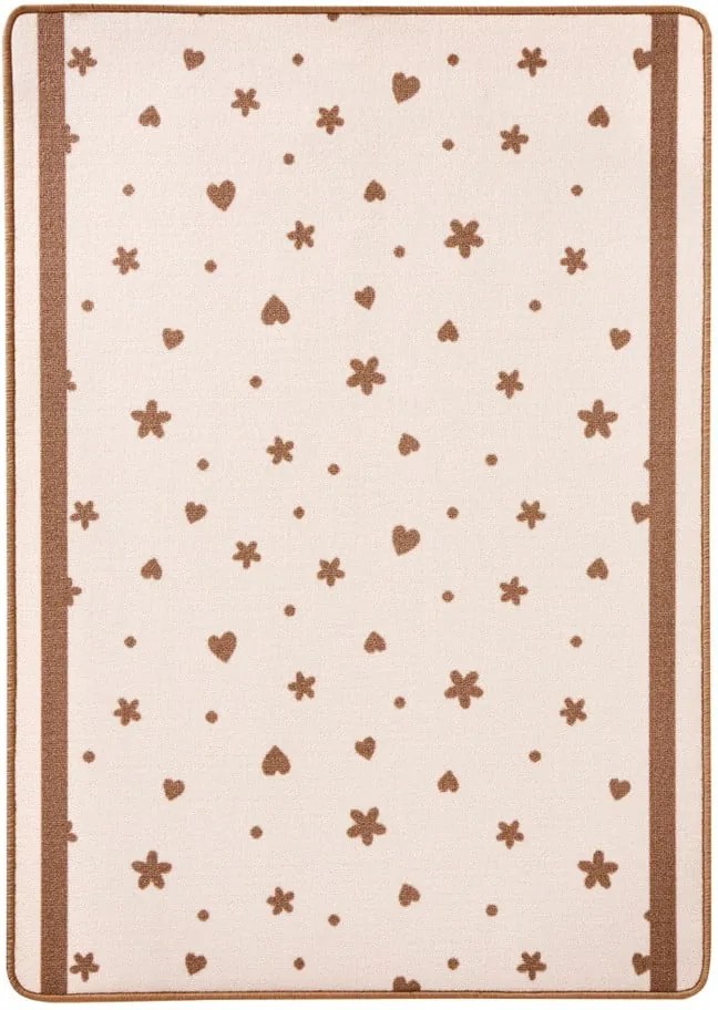 Detský béžový koberec Zala Living Stars&Hearts, 100 × 140 cm