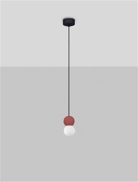 LED červený dizajnový luster Zero 8