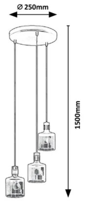Rabalux - Luster na lanku 3xE27/9W/230V