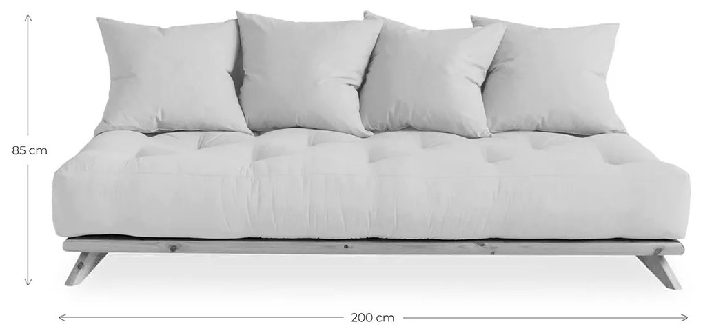 Variabilná pohovka Senza Clear lacquered/Mocca 85 × 200 × 90 cm