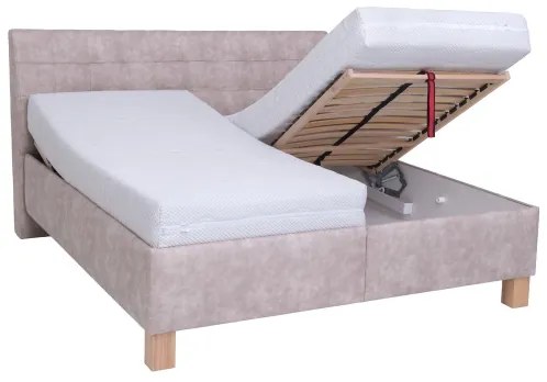 Čalúnená posteľ s úložným priestorom bez matraca VIOLET 180x200 cm béžová