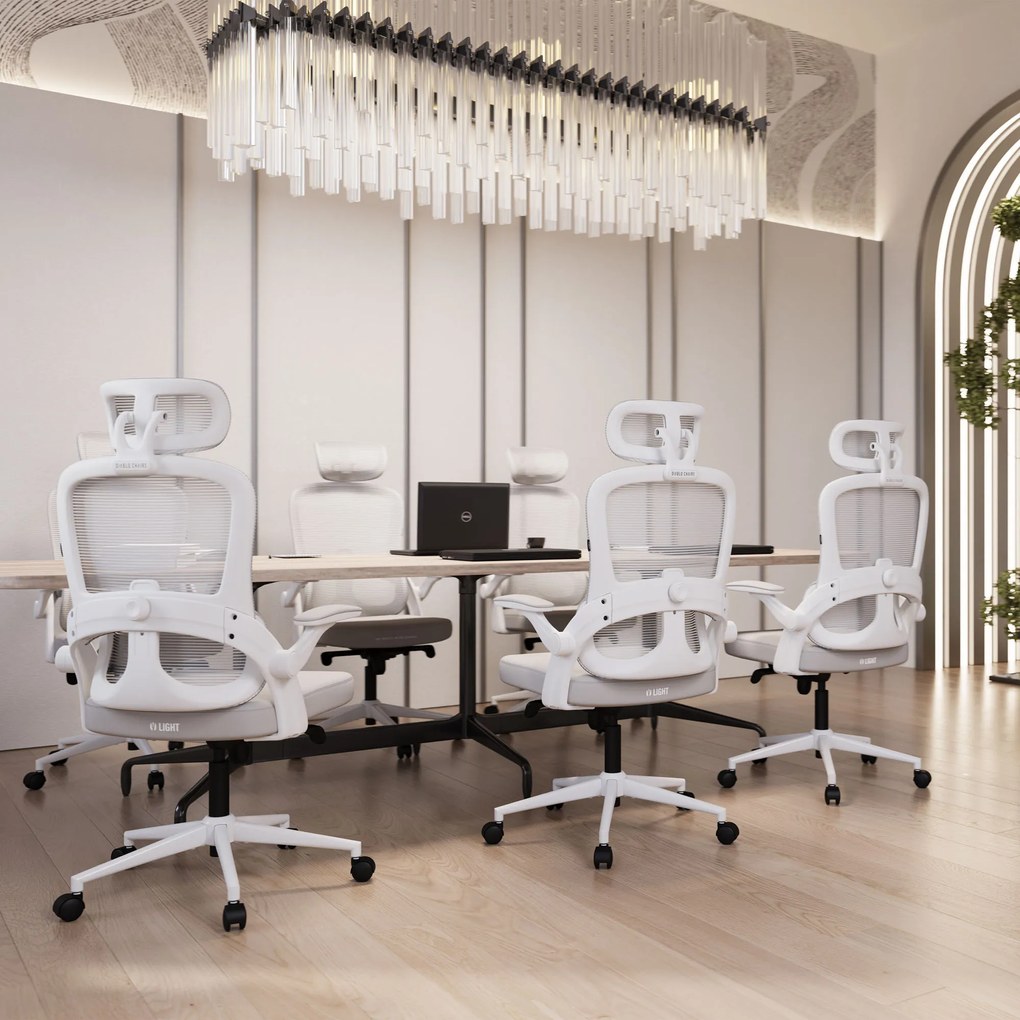 Ergonomická kancelárska stolička svetlosivá Diablo V-Light