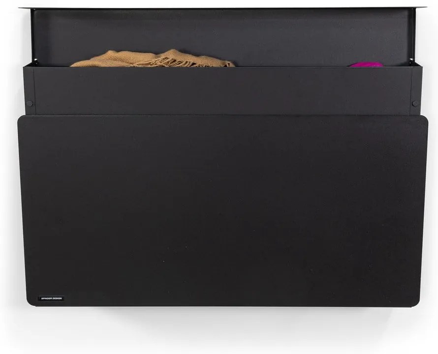 Čierna kovová výklopná/závesná skrinka na topánky 78x48x13 cm Luigi – Spinder Design