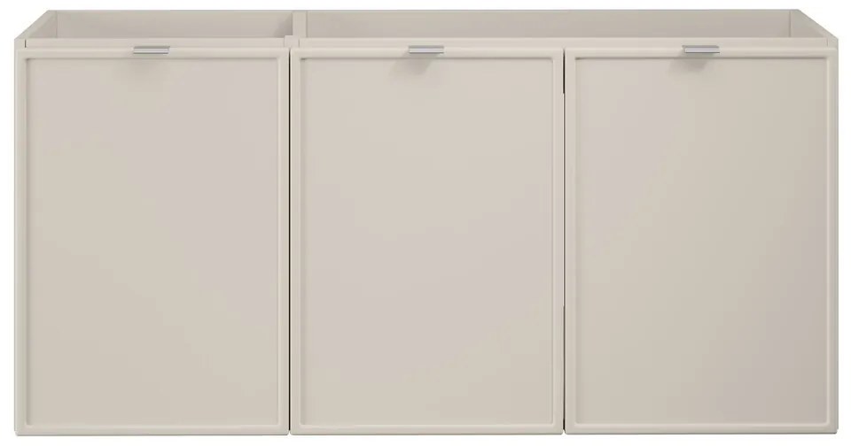 Závěsná skříňka Bella Cashmere s deskou 140 cm kašmírová/dub artisan