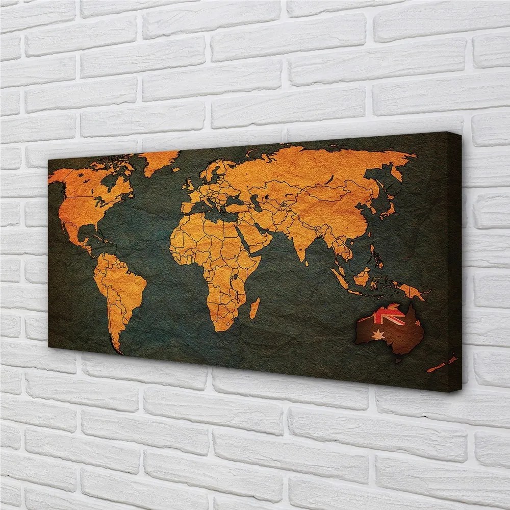 Obraz canvas gold mapa 100x50 cm