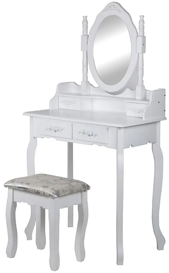 Toaletný stolík + Taburetka 9571 Sylvia Opium Biela