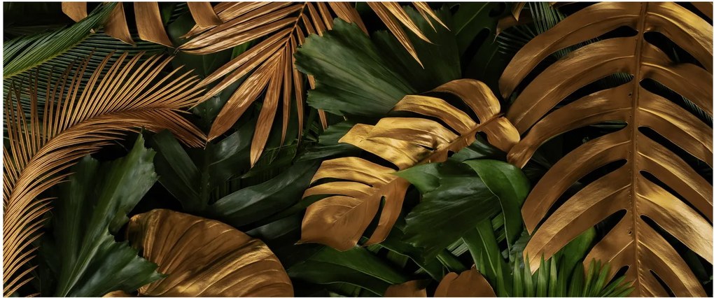 Obraz - Zlaté listy (120x50 cm)