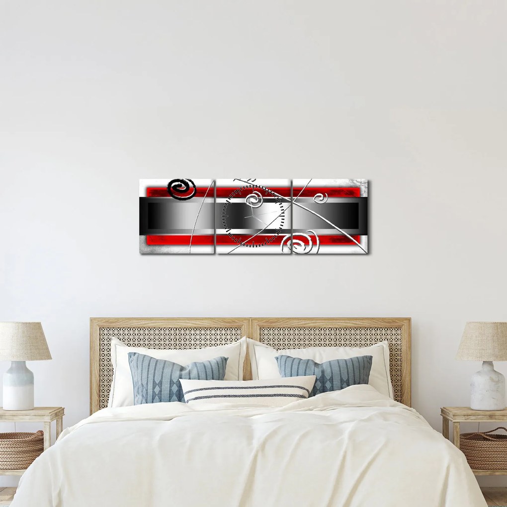 Abstraktný obraz (s hodinami) (90x30 cm)