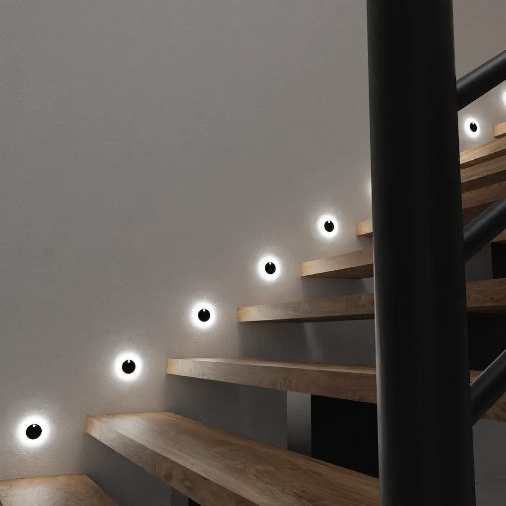 Schodiskové LED svietidlo Oti, 1x LED 0,6w, 4000k, b, pohybový senzor