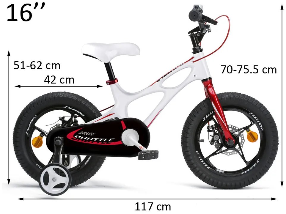 Bicykel RoyalBaby Bike 16 "Space Shuttle Bike RB16-22 - biely
