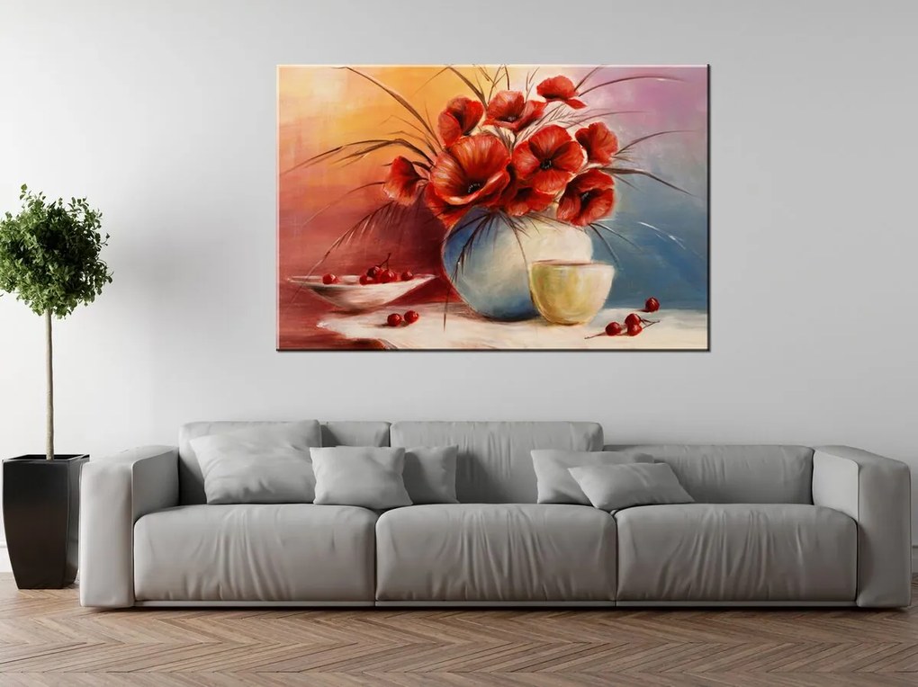 Gario Obraz na plátne Kompozícia Vlčí mak Rozmery: 100 x 40 cm