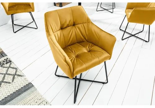 Stolička 42474 Loft Zamat Žltá  - Komfort-nábytok