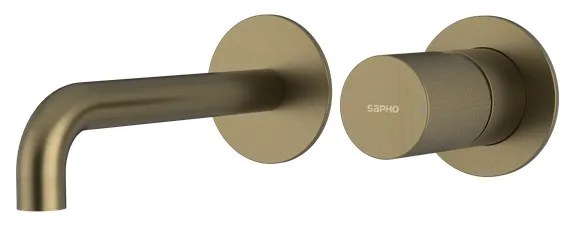 Sapho Sapho, ULTRATAP 2-prvková podomietková umývadlová batéria, hubica 20cm, zlato mat, UT018TG