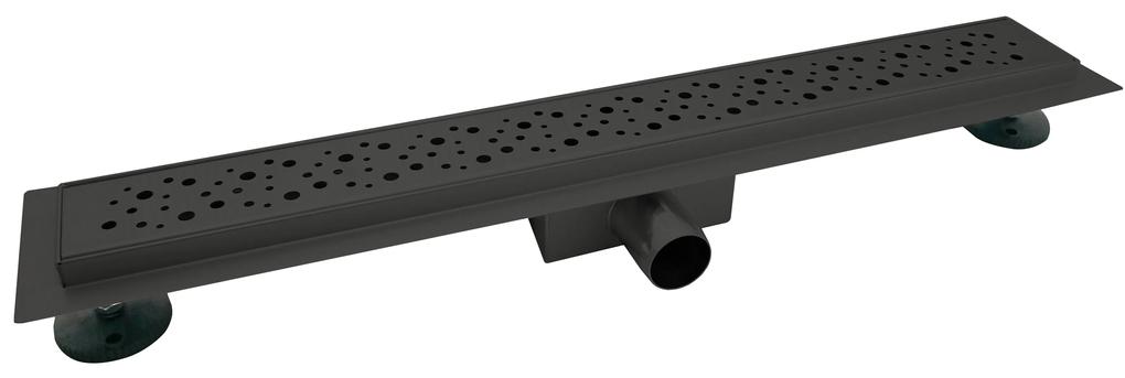EURO Sprchový podlahový žľab čierny 90 cm - DIERKY M9002B