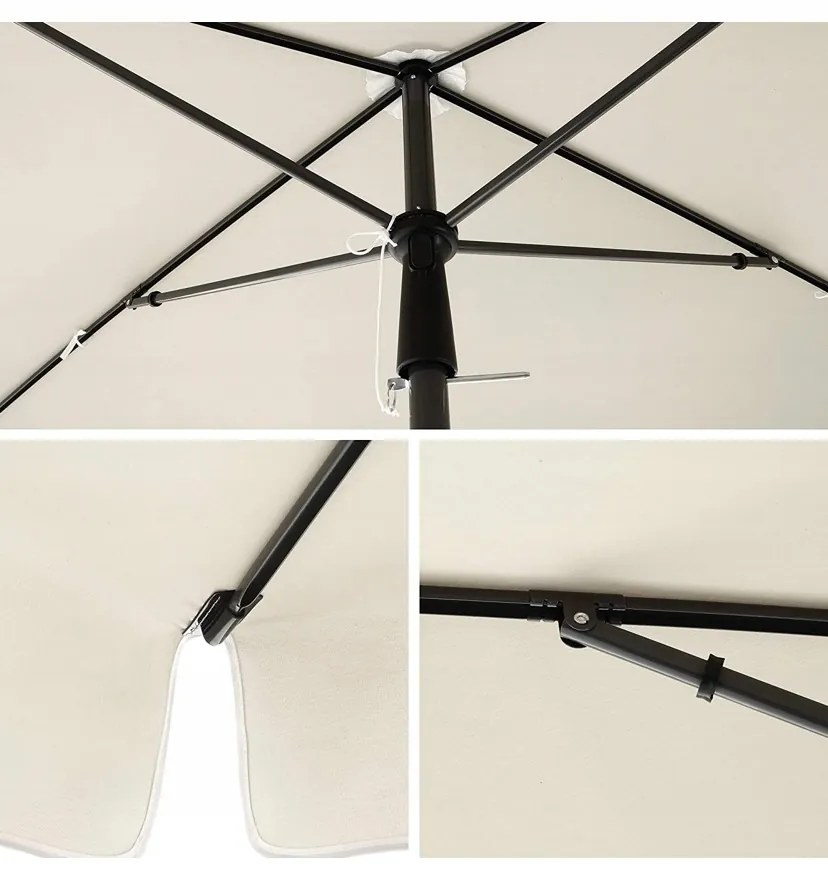 Záhradný slnečník s ochranným obalom Royal 200x125 cm krémový