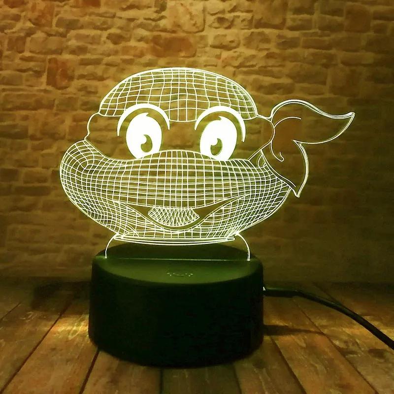 3D LED Lampička Želvy Ninja