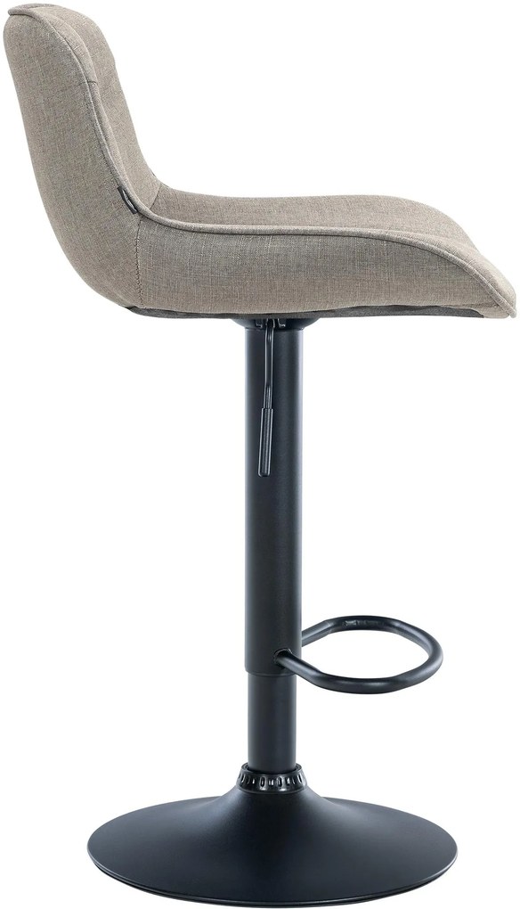 Design-Shop 2x Barová stolička Vonore - látka, čierny rám - Sivo hnedá (Taupe)