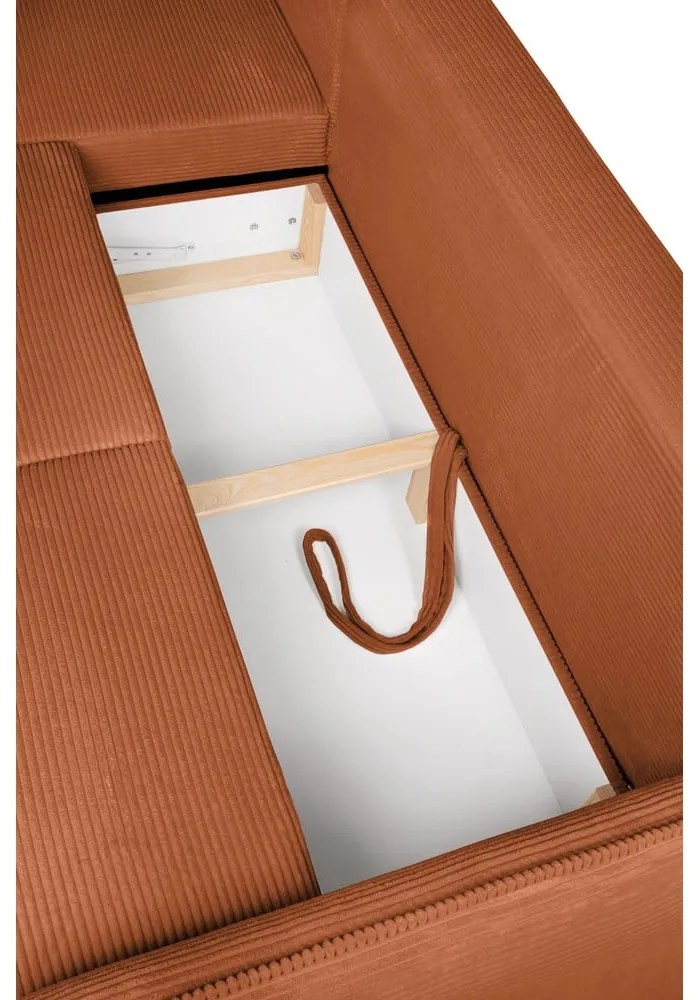 Oranžová menčestrová rozkladacia rohová pohovka (ľavý roh) Tori – Bonami Selection