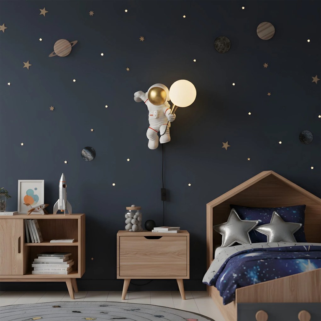 Toolight Toolight, nástenné svietidlo ASTRONAUT APP1804-1W COSMO, biela-zlatá, OSW-04389