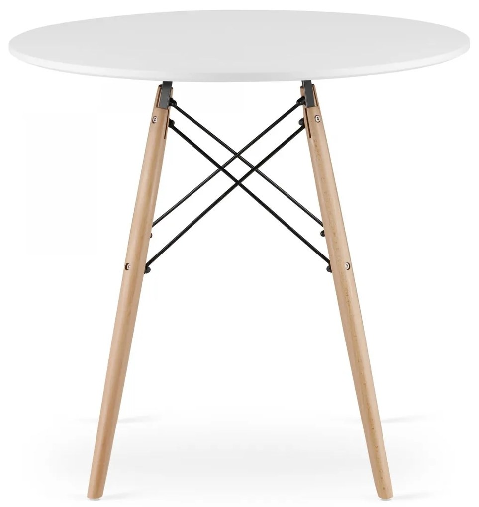 TODI Stôl okrúhly 80cm - biely