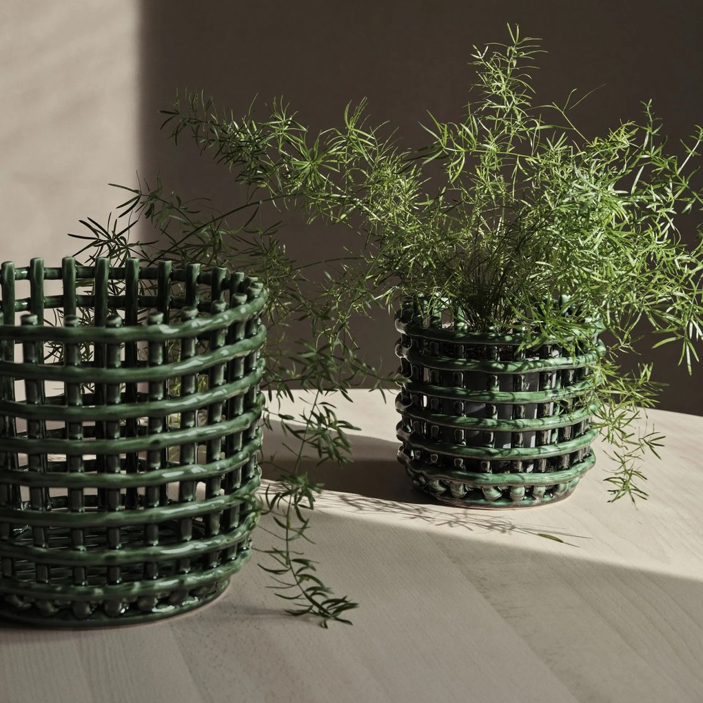 Ferm Living Keramický kôš Emerald Green Small