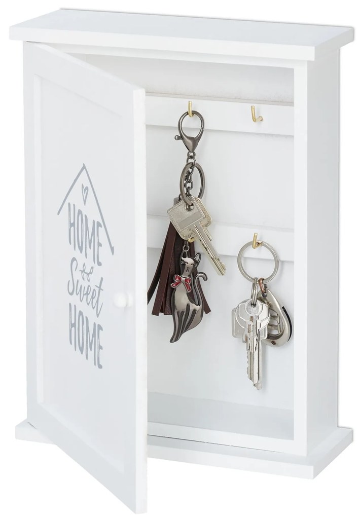 Drevená skrinka na kľúče s motívom RD7890B biela
