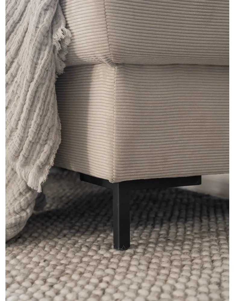 Béžová menčestrová rozkladacia rohová pohovka (ľavý roh) Lofty Lilly – Miuform