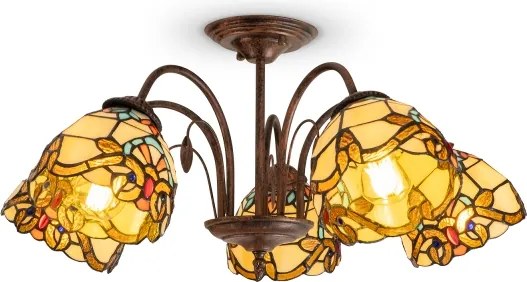 Brilagi - Tiffany vitrážový prisadený luster MIRABELLA 5xE27/60W/230V priemer 60 cm