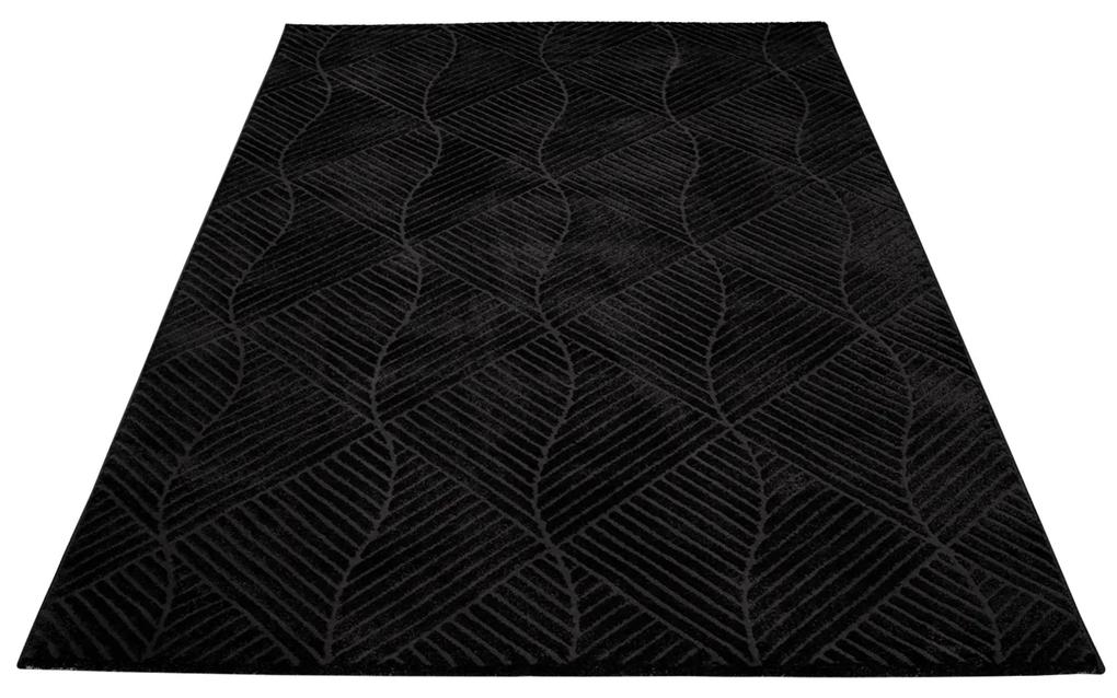 Dekorstudio Jednofarebný koberec FANCY 904 - čierny Rozmer koberca: 200x290cm