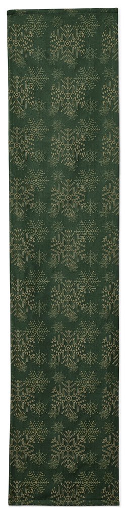 Žakárový behúň na stôl, zelený