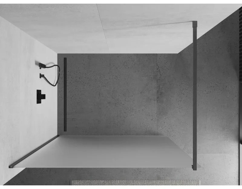 Mexen Kioto, sprchová zástena Walk-In 120 x 200 cm, 8mm sklo námraza, grafitový profil, 800-120-101-66-30
