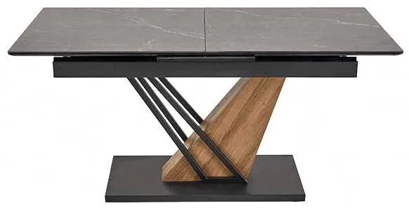 Jedálenský stôl Sterzo 140-180 x 90 cm, čierna / dub zlatý