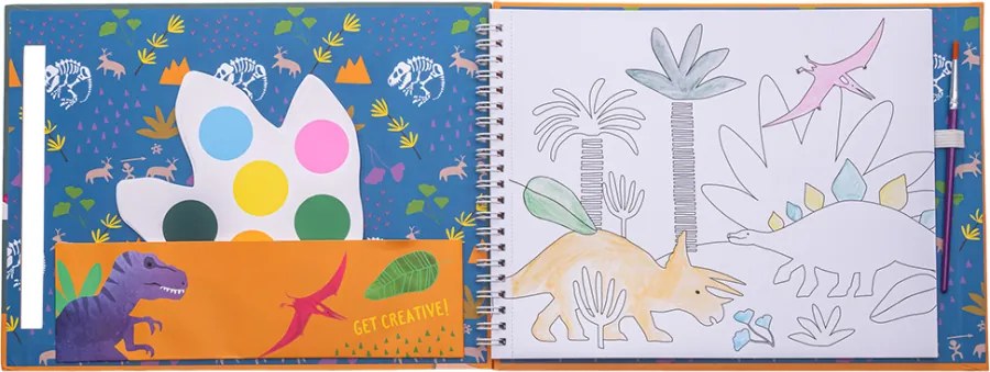 Maľovanie vodou – Dinosaurus | Kreatívny maliarsky zošit pre deti 3+