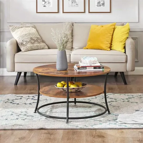 Kávový stolík, okrúhly industrial ModernHome