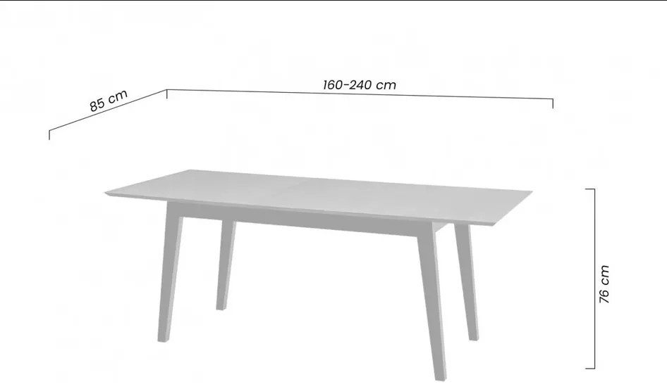Jídelní rozkládací stůl Lazure 40 160/240 cm dub Rustikal/černý
