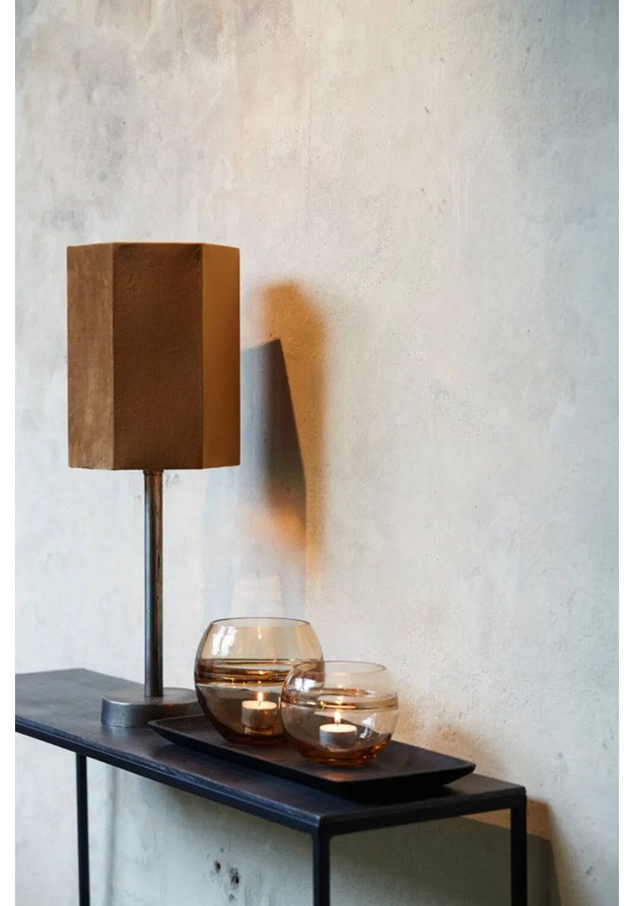 Hnedé zamatové tienidlo Hexagon brown - 24*24*30 cm/ E27