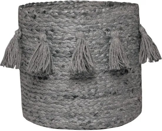 Sivý úložný košík z konopného vlákna Nattiot, Ø 30 cm