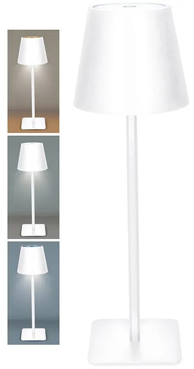 SOLIGHT LED nabíjacia lampička Lucca, 120lm, zmena CCT, stmievanie, biela