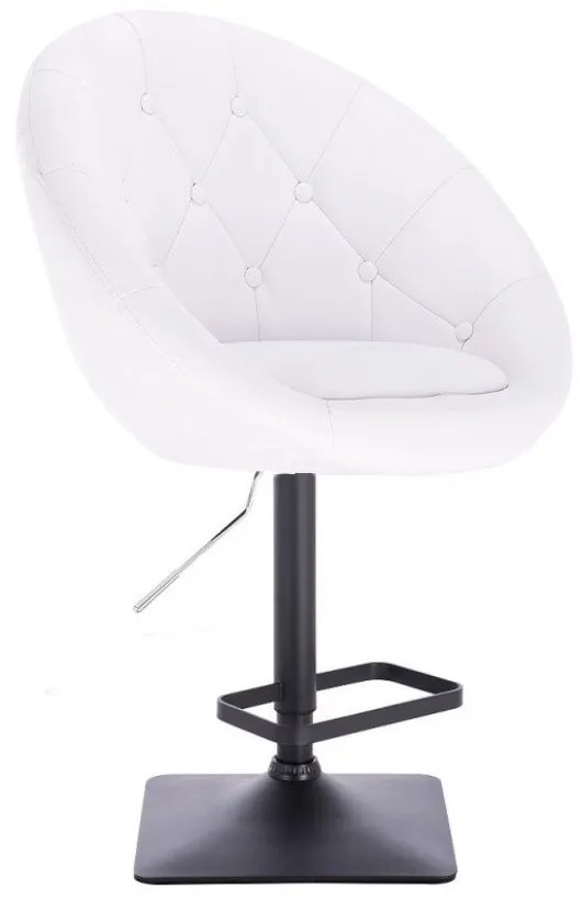 LuxuryForm DESIGN Barová stolička VERA na čiernej hranatej podstave - biela