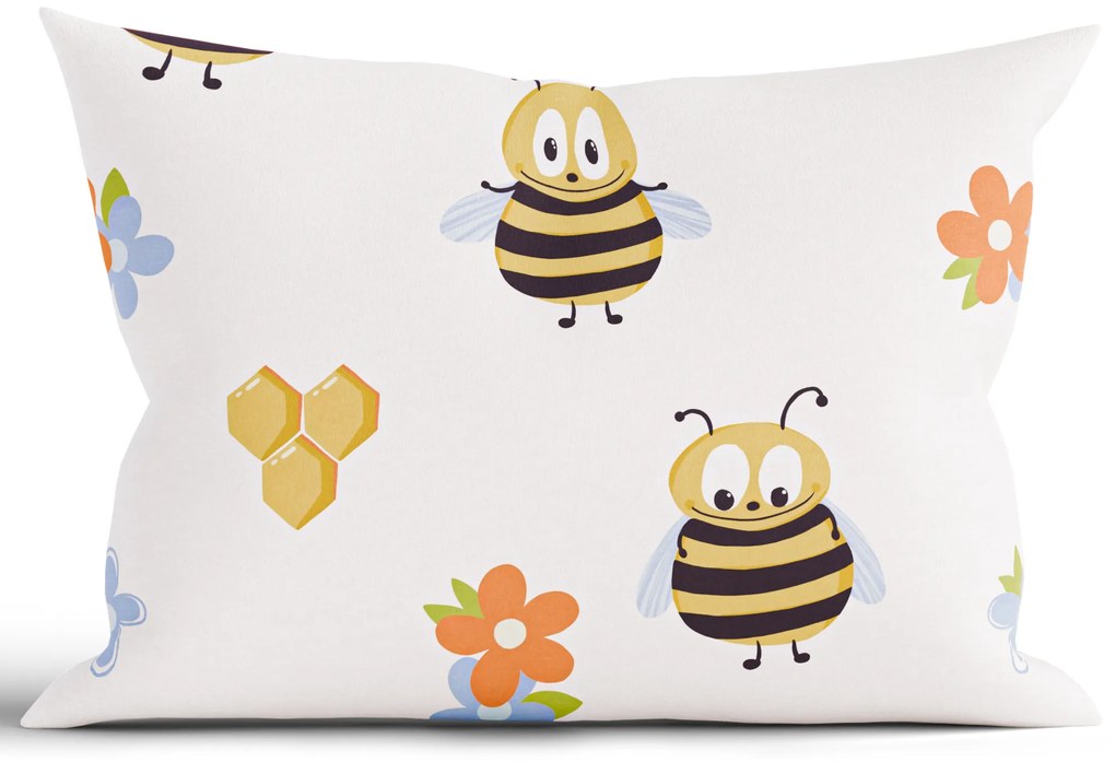 Bavlnená obliečka na vankúš Renforcé 50 × 70 cm - Čmeliak od medu