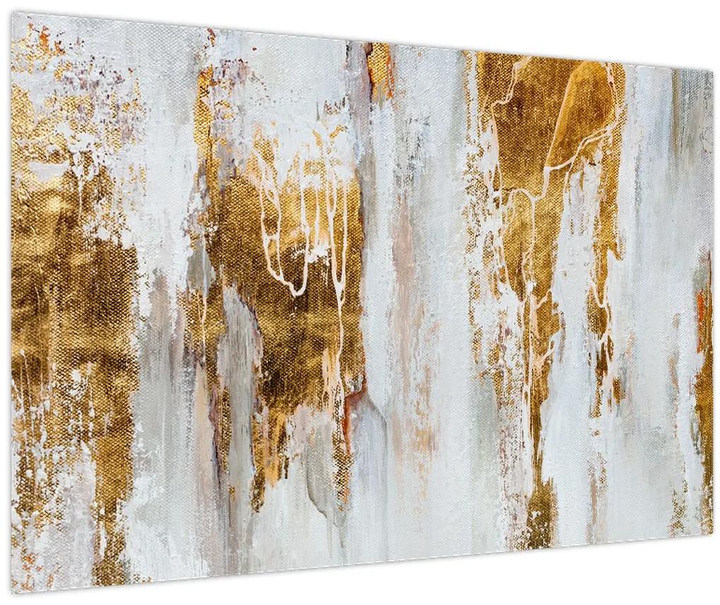 Obraz - Abstrakcia so zlatou (90x60 cm)