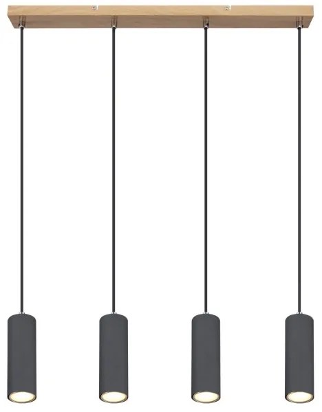 Globo 57911-4HG - Luster na lanku ROBBY 4xGU10/35W/230V šedá/hnedá