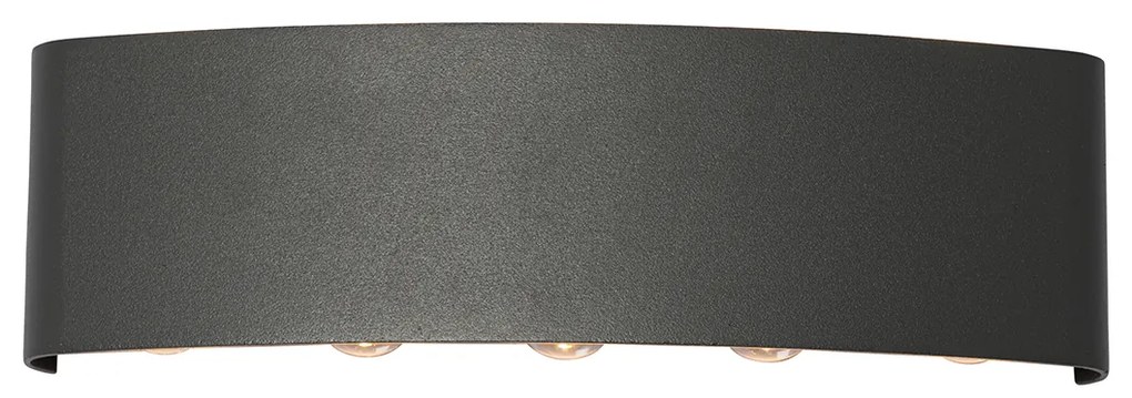 Vonkajšia nástenná lampa tmavosivá vrátane LED 10-svetlo IP54 - Silly