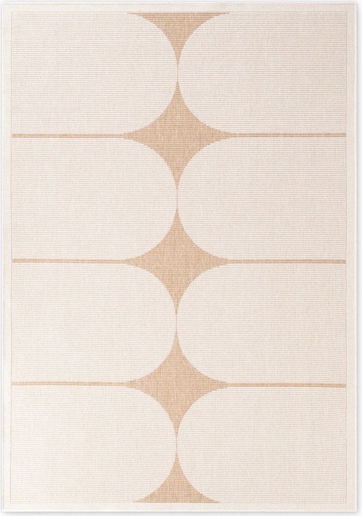 NORTHRUGS, Kusový koberec Duet Bowen 106245 Beige/White - na von aj na doma, 200x290, béžová, chodba / predsieň