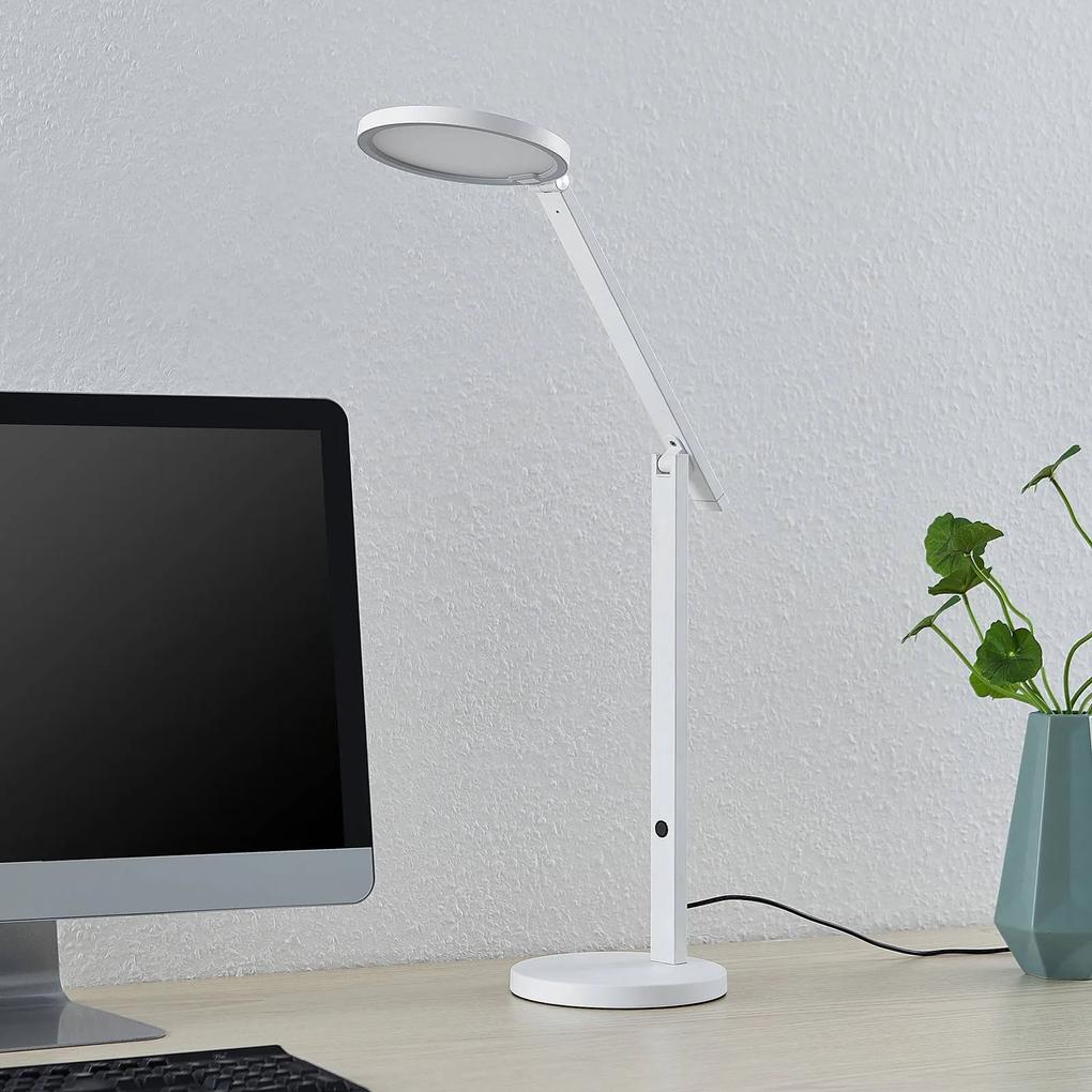 Lucande Felkano LED stolová lampa, biela
