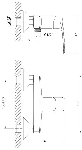 Samona - Sprchová batéria KORANA lesklý chróm