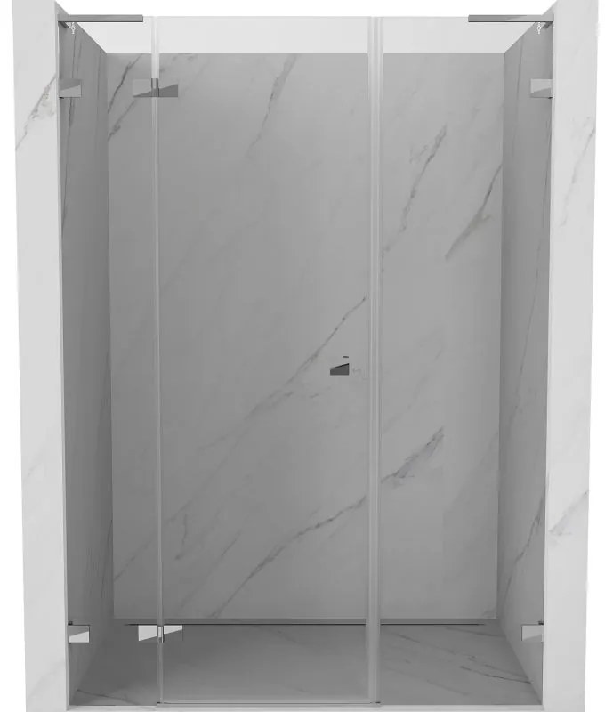 Mexen Lunar L, ľavé otočné sprchové dvere 155 cm, číre sklo, chrómový profil, 834SL-155-050-01-00-L