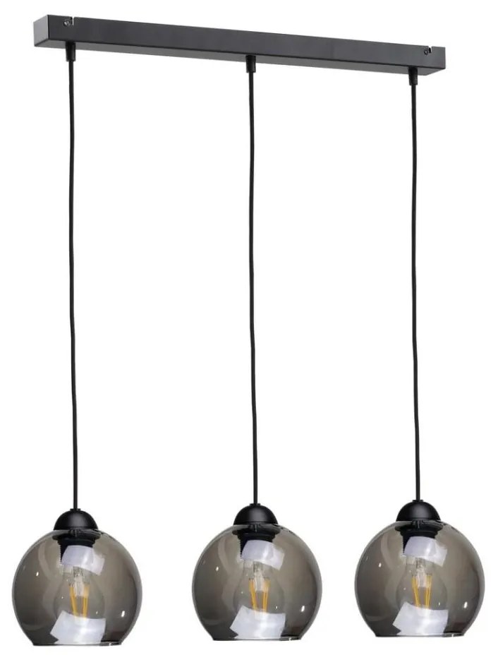 Luster na lanku UNO 3xE27/60W/230V čierna/dymová