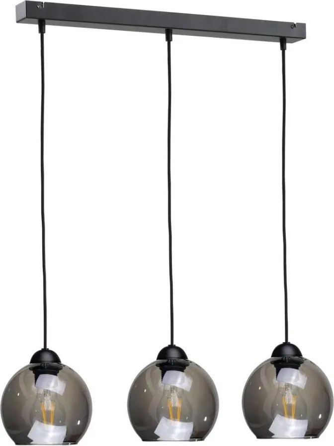 Luster na lanku UNO 3xE27/60W/230V čierna/dymová